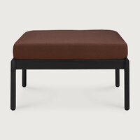 Ethnicraft Jack Outdoor Voetbank Zwart Met Burgundy Kussens