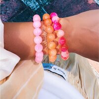 Bazou kralen armband van natuursteen XL - oranje