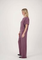 Zusss satijnen top met pofmouw aubergine