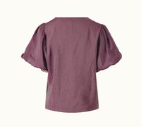 Zusss satijnen top met pofmouw aubergine