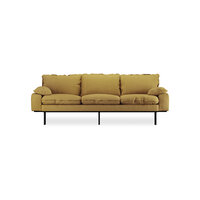 HKliving retro sofa 3 seats Linen, Burnt Ochre