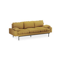 HKliving retro sofa 3 seats Linen, Burnt Ochre