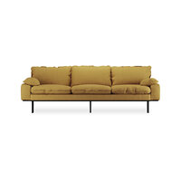 HKliving retro sofa 4 seats Linen, Burnt Ochre