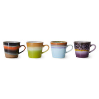 HKLIVING 70s ceramics: cappuccino mugs solid, (set of 4)