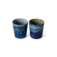 HKLIVING 70s Ceramics Van Gogh Coffee Mugs Starry Night, set of 2