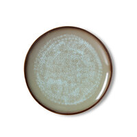 HKLIVING 70's ceramics Dinner Plates Contrast, Set Of 2