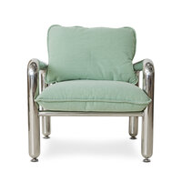 HKLIVING Chrome lounge armchair canvas mint