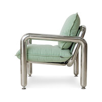 HKLIVING Chrome lounge armchair canvas mint