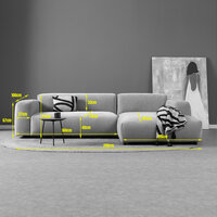 Pepp Interiors Ocean Bank Chaise Longue Rechts in stof Boston cement