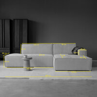 Pepp Interiors Enzo met chaise longue rechts Enzo Legend 2 Naturel