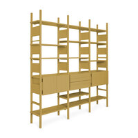 HKLIVING Raw wood cabinet mustard