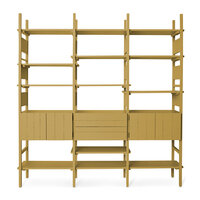 HKLIVING Raw wood cabinet mustard