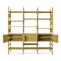 HKLIVING Raw wood cabinet mustard