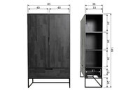 WOOOD Essentials Silas 2-deurs kast black night geborsteld