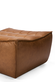 Ethnicraft N701 sofa - footstool leather old saddle