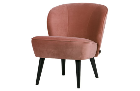 Woood Sara fauteuil fluweel oud roze