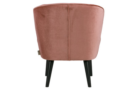 Woood Sara fauteuil fluweel oud roze