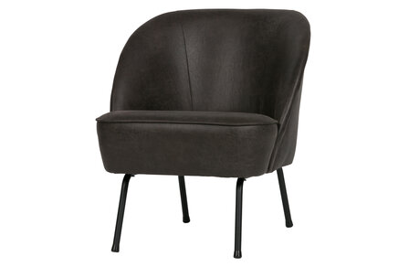 WOOOD Premium Vogue fauteuil leer zwart