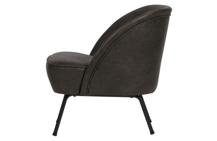 WOOOD Premium Vogue fauteuil leer zwart