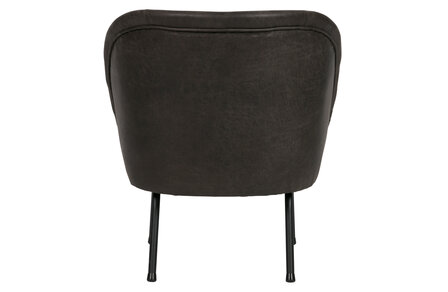 WOOOD Premium Vogue fauteuil leer zwart