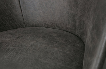 WOOOD Premium Vogue fauteuil leer zwart