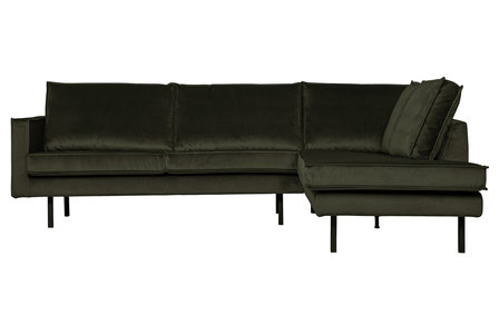 WOOOD Premium Rodeo hoekbank rechts velvet dark green hunter