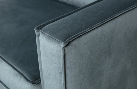 WOOOD Premium Rodeo hoekbank links velvet Groenblauw