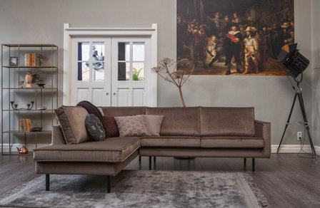WOOOD Premium Rodeo hoekbank links velvet taupe