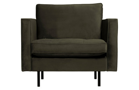 WOOOD Premium Rodeo classic fauteuil velvet dark green hunter