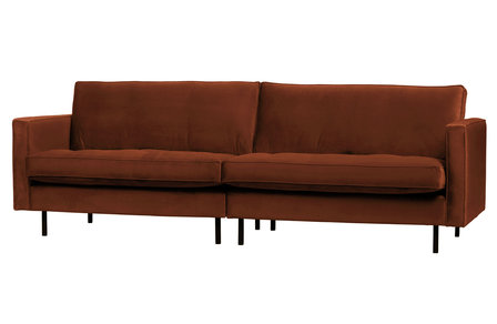 WOOOD Premium Rodeo classic bank 3-zits velvet roest