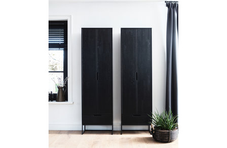 WOOOD Premium Silas hoge kast eiken blacknight 