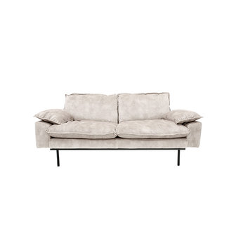 HKliving retro sofa 2 seats vintage velvet cr&egrave;me white