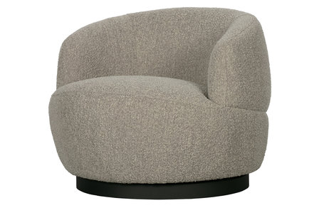 WOOOD Premium Woolly draaifauteuil boucl&eacute; naturel gemeleerd