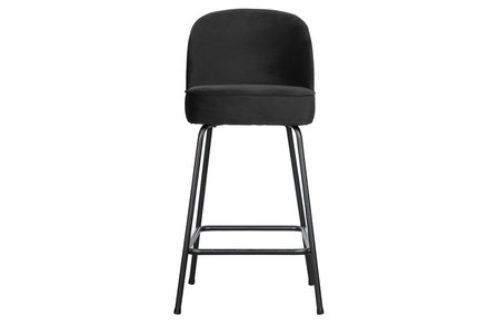 WOOOD Premium Vogue barstoel 65cm fluweel zwart