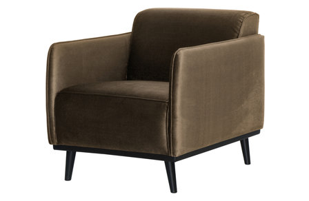 WOOOD Premium Statement fauteuil met arm fluweel taupe