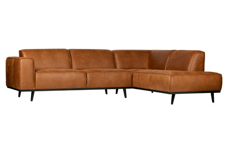 WOOOD Premium Statement hoekbank rechts eco leer cognac 