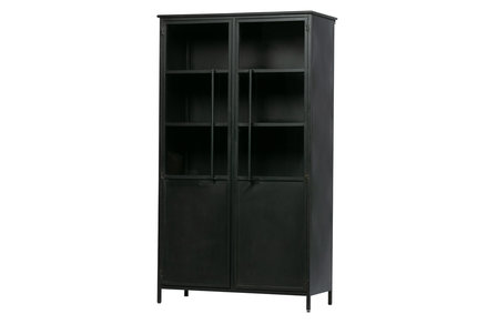 BePureHome ExhiWOOOD Premium Exhibit vitrinekast metaal zwartbit storage cabinet