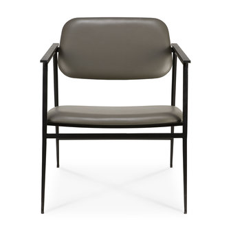 Ethnicraft DC lounge chair - olive green leather