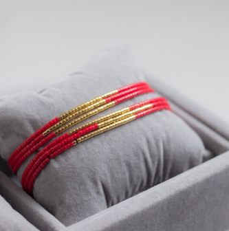 Jaylaa Jewelry - Basic red/gold armbandje 