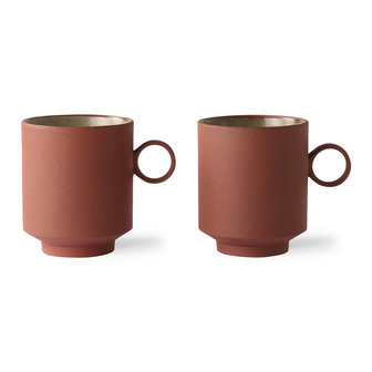 HKliving bold &amp; basic ceramics: coffee mug terra (set of 2)