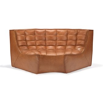 Ethnicraft N701 sofa - round corner leather old saddle