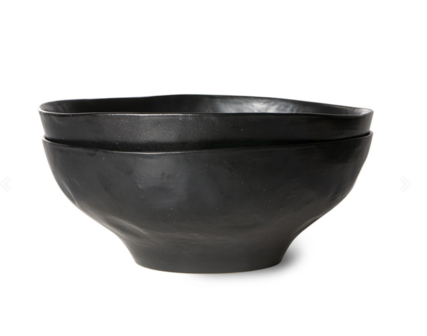 HKliving bold &amp; basic ceramics: large bowl black 