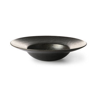 HKliving home chef ceramics: pasta plate rustic black