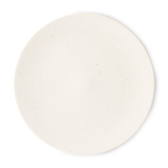 HKliving Kyoto ceramics: japanese large dinner plate white speckled
