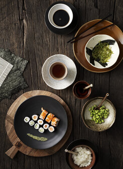 HKliving Kyoto ceramics: japanese dinner plate matt black
