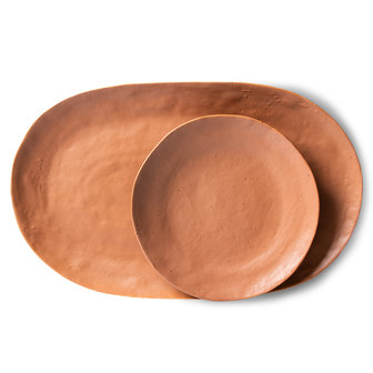 HKliving Bold &amp; basic ceramics: serving tray brown
