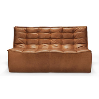 Ethnicraft N701 sofa - 2 seater leather old saddle