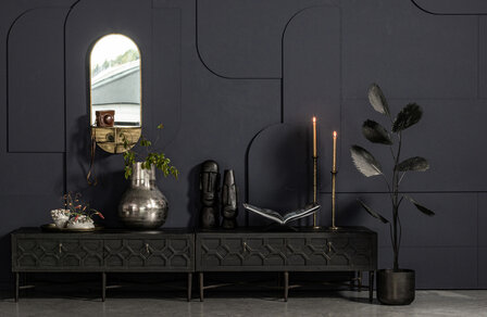 WOOOD Essentials Bequest salontafel met 2 lades hout zwart (model winkel)