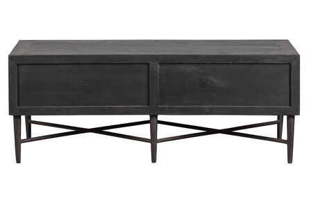 WOOOD Essentials Bequest salontafel met 2 lades hout zwart (model winkel)