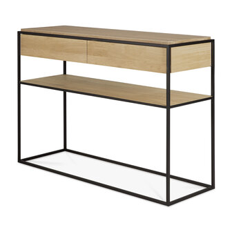 Ethnicraft Monolit console oak black metal